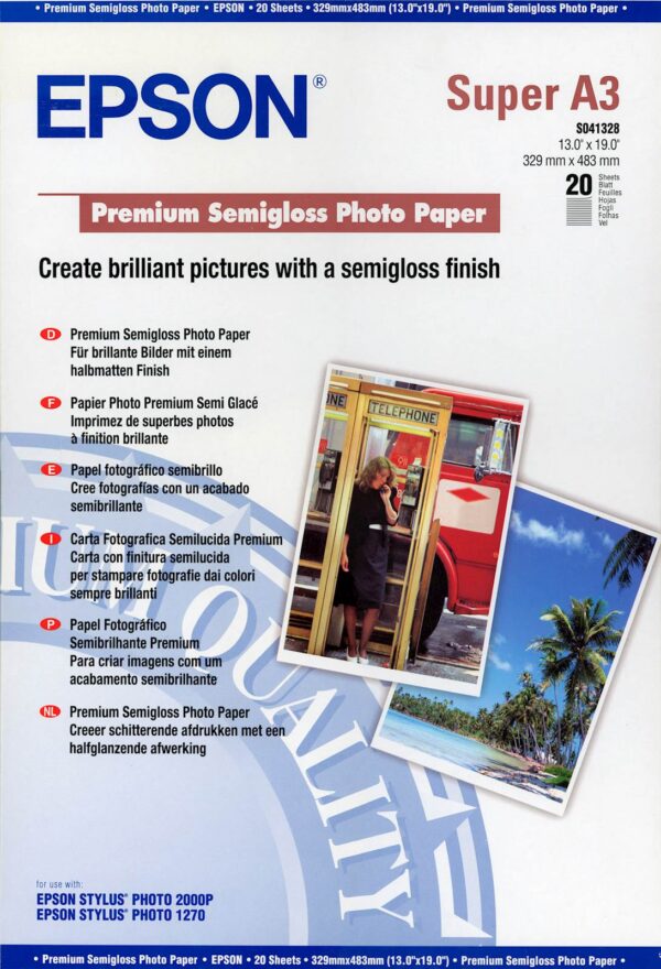 Papir EPSON Premium Semiglossy A3+ Papir EPSON Premium Semiglossy A3+