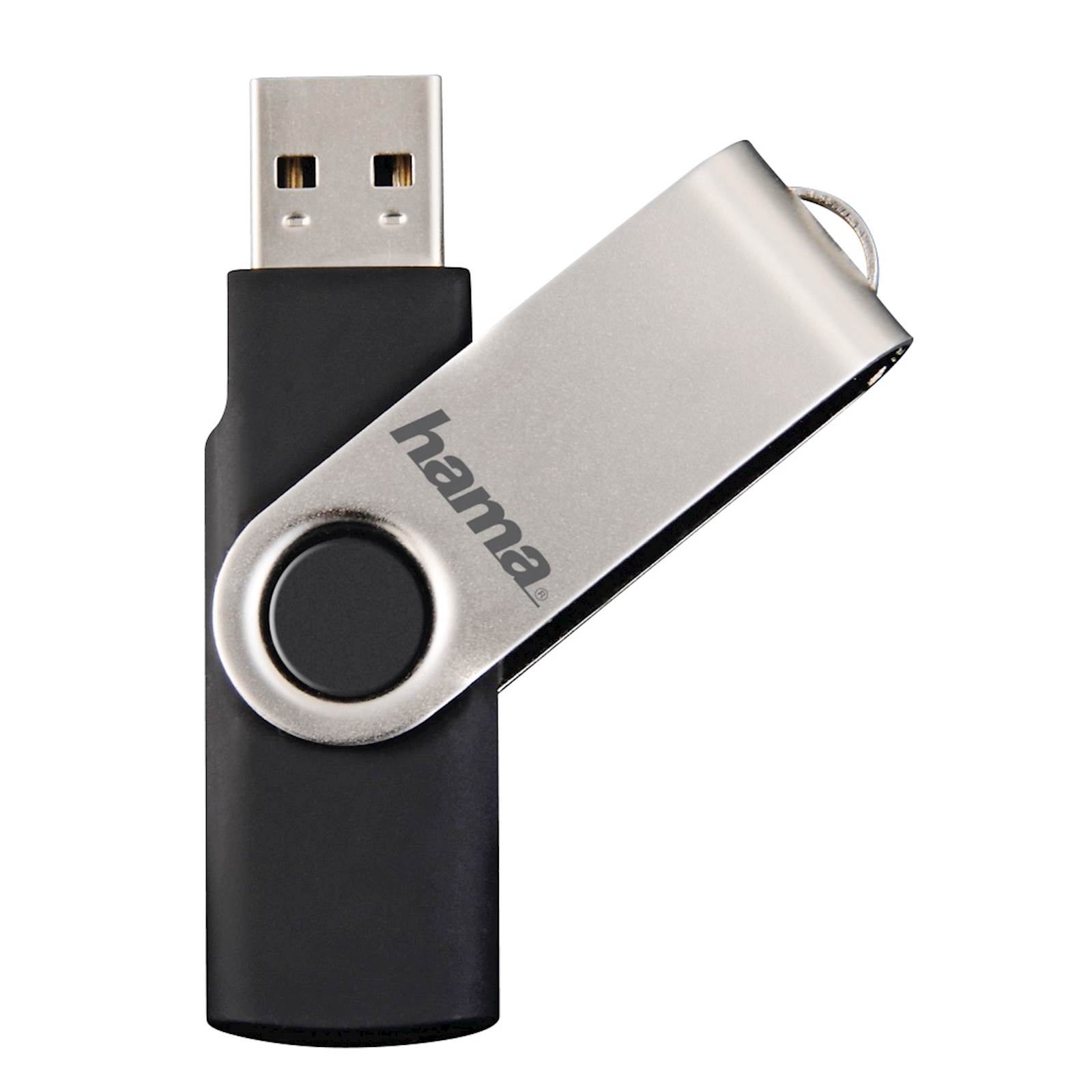 USB HAMA ROTATE 2.0 64GB, 10MB/s, black/silver