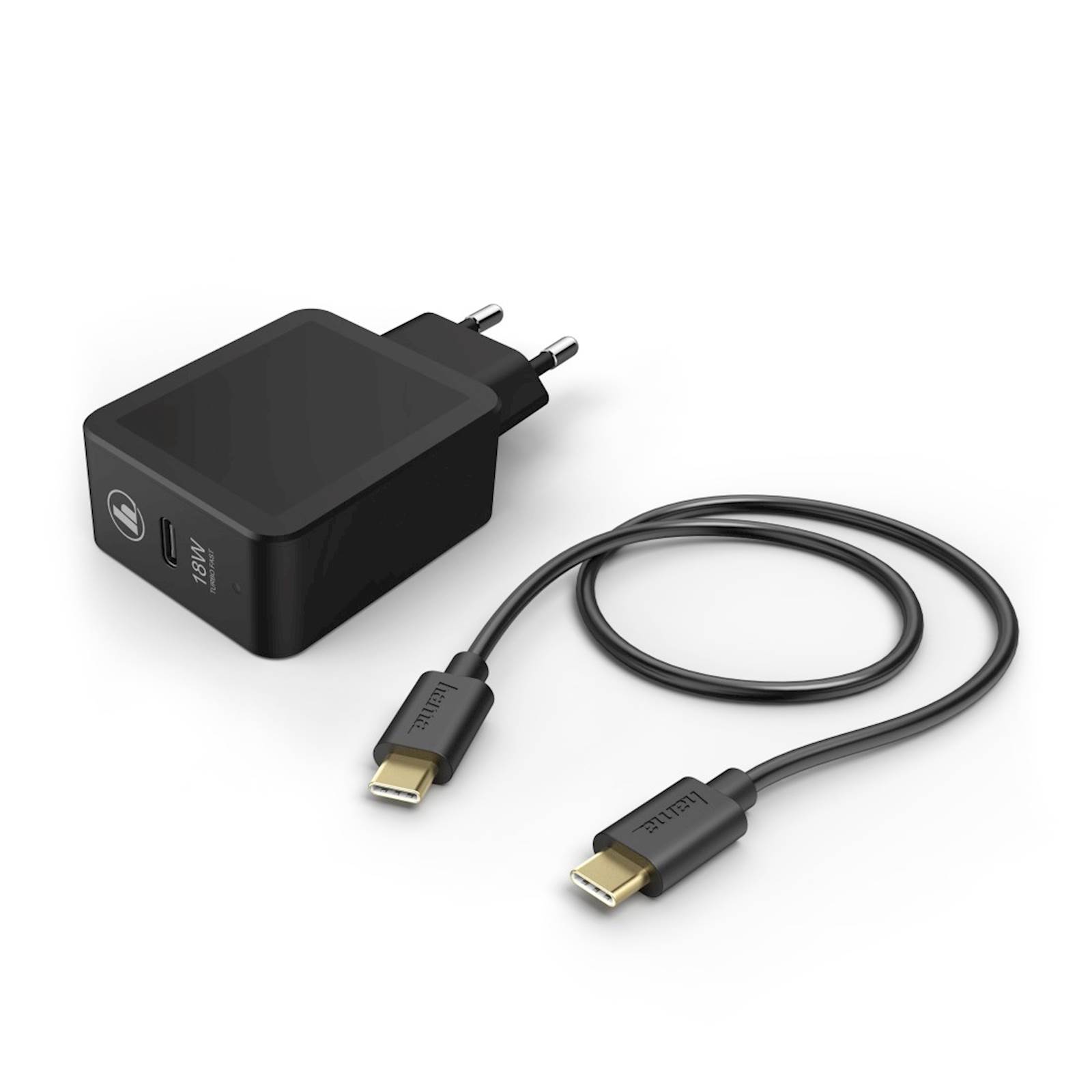 HAMA PUNJAČ USB-C, QUALCOMM, 18W, SET, CRNI