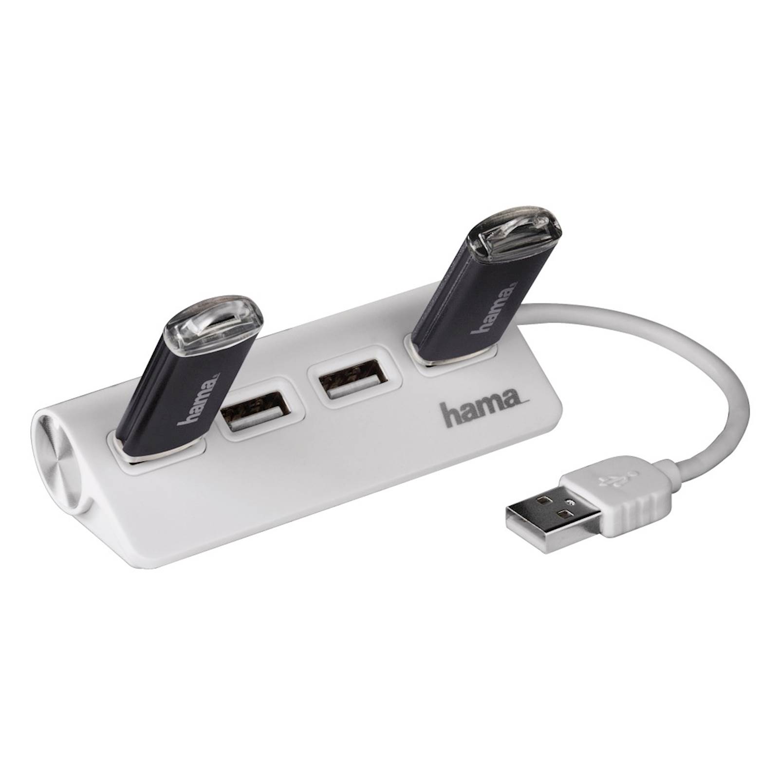 USB HUB HAMA 2.0, 1:4, BUSPOW, BIJELI