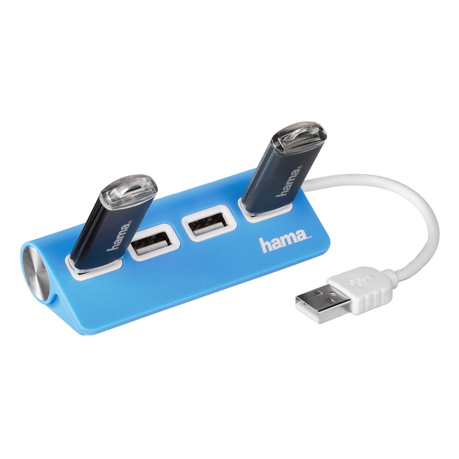 USB HUB HAMA 2.0, 1:4, BUSPOW, PLAVI