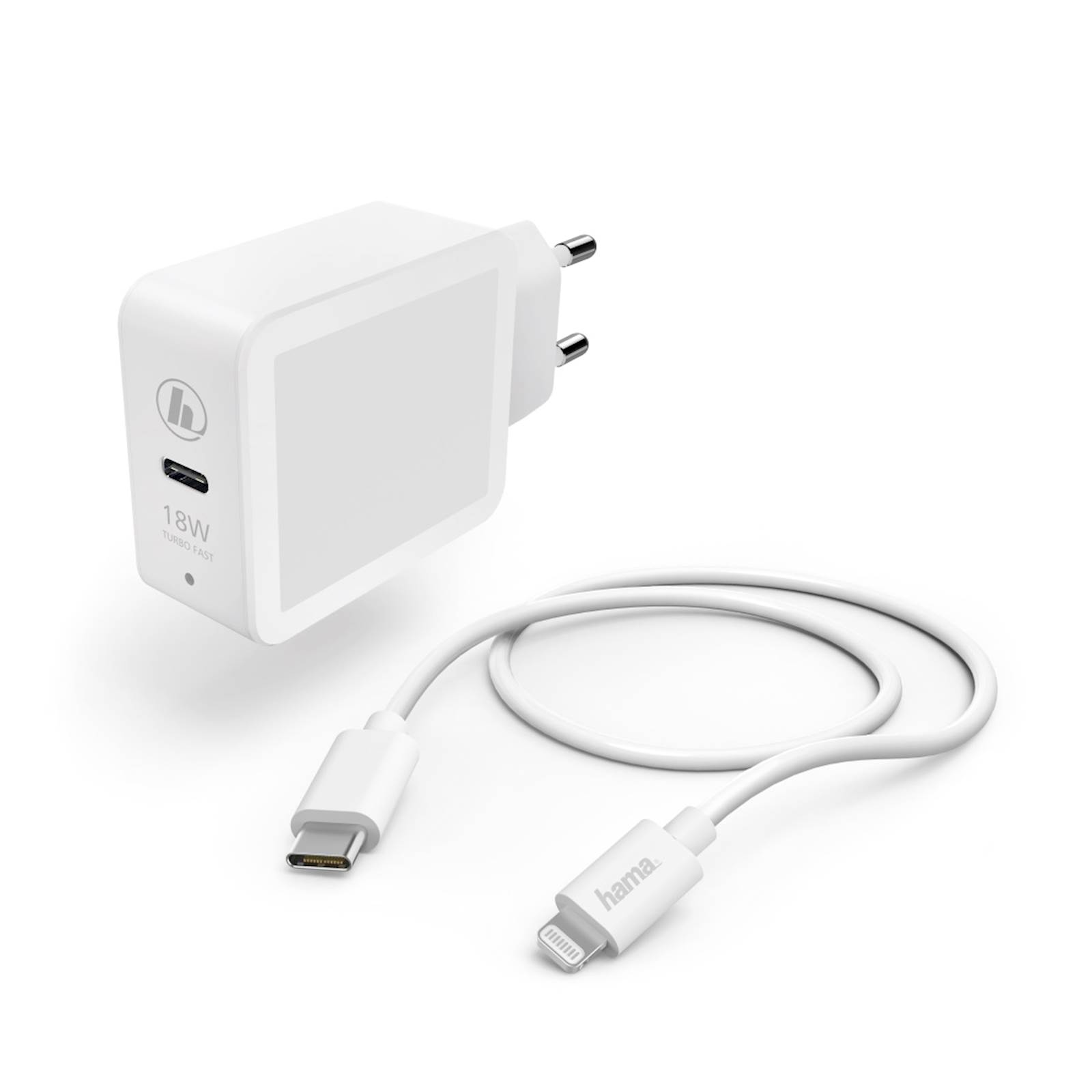 Punjač set HAMA Lightning, PD, 18W, bijeli