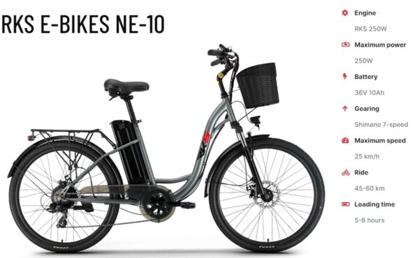 Električni bicikl RKS NE-10 SIVA Električni bicikl RKS NE-10 SIVA