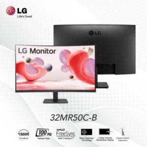 LG 32" Monitor FHD 100Hz31.5",VA,250cd,5ms,1500R,VGA,HDMIx2,AMD FreeSync,Tilt -5 ~ 20,VESA - Slika 1