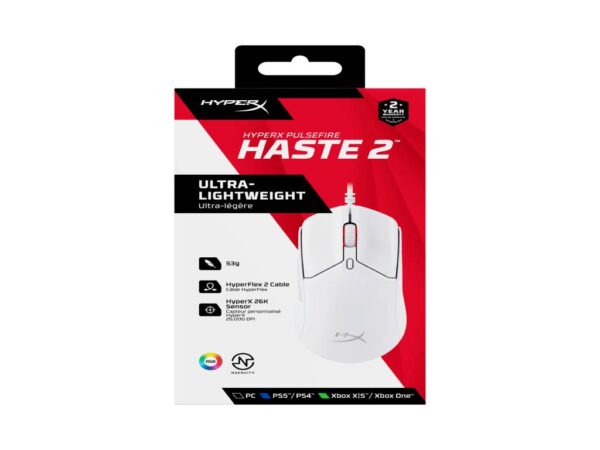 HyperX Pulsefire Haste 2 WGaming Mouse (White)