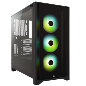 CORSAIR iCUE 4000X RGBTempered Glass, Mid-TowerATX Case, Black - Slika 1