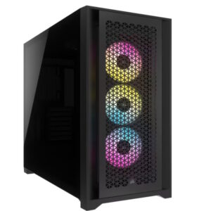 CORSAIR iCUE 5000D RGB AIRFLOWTempered Glass, Mid-Tower CaseBlack, 3x AF120 RGB ELITE Fans - Slika 1