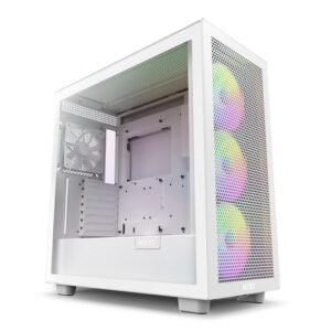 NZXT CASE H7 Flow White RGBMini-ITX, Micro-ATX, ATX3x F140 RGB fans, 1x F120Q fan - Slika 1