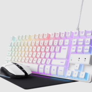 Trust GXT794W 3-u-1 gaming set, tastatura, miš i podloga zamiš, bijela boja - Slika 1