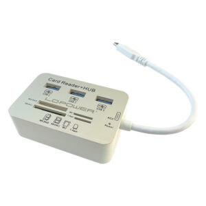 LC-Power USB Type-C Hub3x USB 3.0 type A, card readersd(hc), t-flash, M2, MS Duo cards - Slika 1