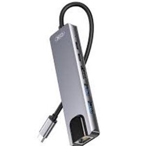 XO USB Type-C Multi-hub 6in1 HDMI 4K, 1x USB 3.0, 1x USB 2.0, USB-C, RJ45, 2x PD - Slika 1
