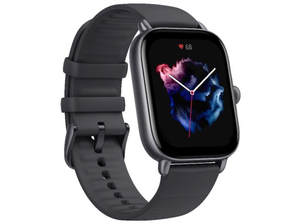 Amazfit GTS 3 Graphite Black 1.75"; 1000 nit brightness; 341 ppi; 5 ATM; 12 day battery life