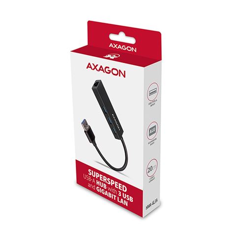 USB HUB AXAGON HMA-CR3A 3x USB-A + Gigabit LAN USB HUB AXAGON HMA-CR3A 3x USB-A + Gigabit LAN