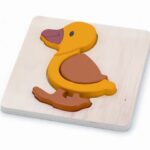 Drvene puzzle 4 dijela - patka