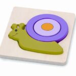 Drvene puzzle 3 dijela - puž