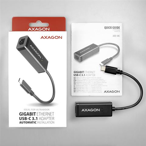 AXAGON ADE-SRC Type-C USB3.1 - Gigabit Ethernet 10/100/1000 Adapter AXAGON ADE-SRC Type-C USB3.1 - Gigabit Ethernet 10/100/1000 Adapter