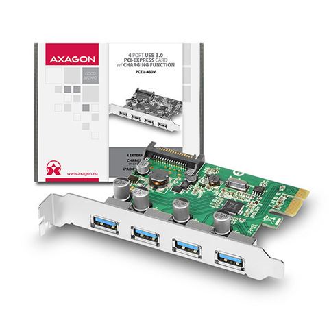 AXAGON PCEU-43V PCIe Adapter 4x USB3.0 + LP limić AXAGON PCEU-43V PCIe Adapter 4x USB3.0 + LP limić