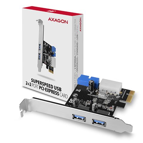 AXAGON PCEU-232VL PCIe Adapter USB 3.2Gen1 x4 (2xfront + 2xinternal)