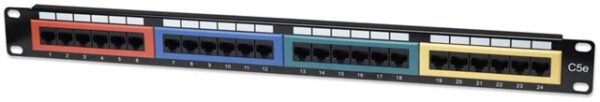 Intellinet patch panel UTP Cat.5e 24-port 1U 19" color-coded Intellinet patch panel UTP Cat.5e 24-port 1U 19" color-coded