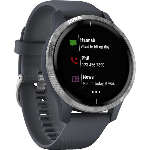 Garmin Venu Silver granit plavi remen Garmin Venu Silver granit plavi remen