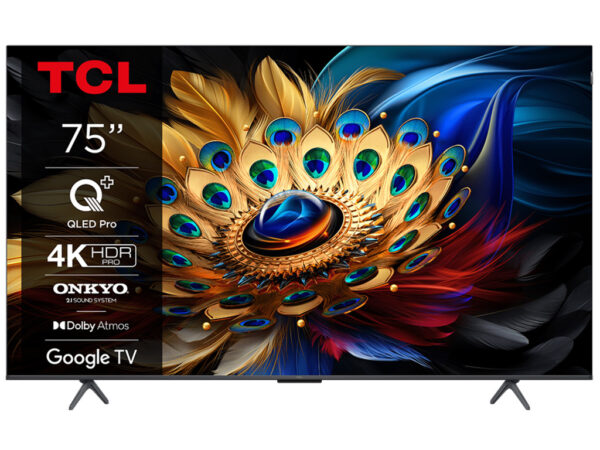 TCL 75"C655 4K QLED TVGoogle TV; QLED pro; 120HZMotion clarity pro; HDMI 2.1; 2.1 ONKYO 75C655