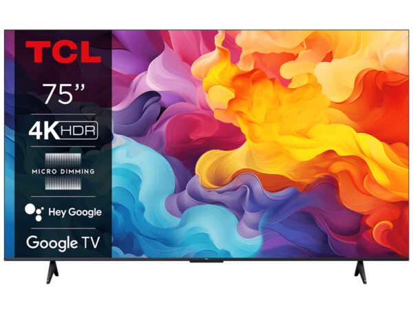 TCL 75"V6B 4K HDR TV Google OSHDR10 and HDR HLG; HDMI 2.1;Game Master 2.0; Dolby Audio 75V6B