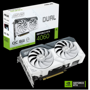 ASUS DUAL-RTX4060-O8G-WHITENVIDIA GeForce RTX 40608GB GDDR6 128bit;HDMI,3xDP - Slika 1