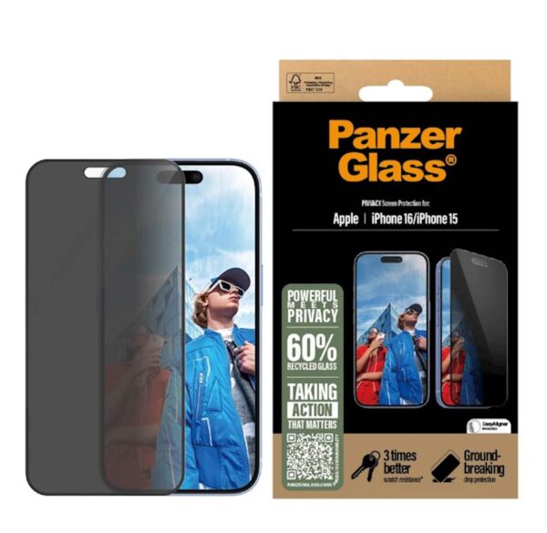 Zaštitno staklo PG iPhone 16/15 Privacy Zaštitno staklo PG iPhone 16/15 Privacy
