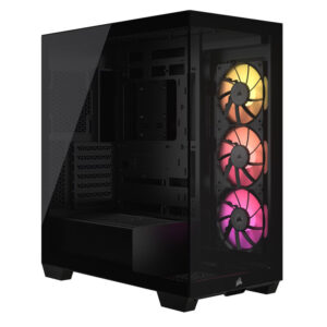 CORSAIR 3500X ARGB Mid-TowerCase, Black, 3xRS120 ARGB fansRadiator 360mm, GPU 410mm - Slika 1