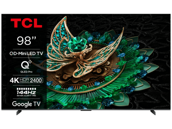 TCL 98"C765 QD-Mini LED 4K TVHDR 2400 nits; QLED PRO;ONKYO 2.1ch; 144Hz VRR; Google TV 98C765