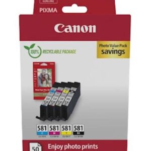 KOMPLET CANON CLI-581 C/M/Y/BK + PAPIR