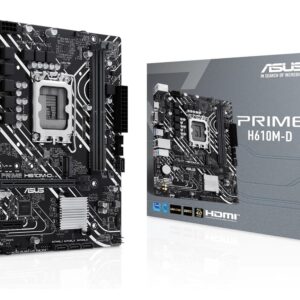 ASUS MB PRIME H610M-DLGA1700, 2x DDR5, 1x M.2,6xUSB1x VGA, 1x HDMI, mATX - Slika 1
