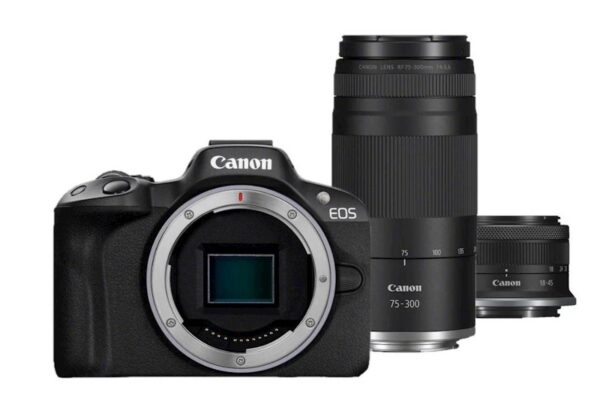 Fotoaparat CANON R50 BK+RF-S18-45+RF75-300 Fotoaparat CANON R50 BK+RF-S18-45+RF75-300