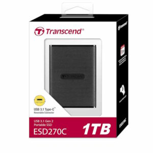 Transcend SSD 1TB PortableESD270C,Type C,USB 3.1,Black - Slika 1