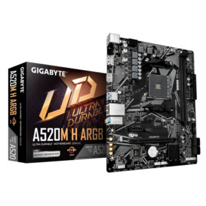 Gigabyte MB A520M H ARGB AM4; 2xDDR4; 5100MHz/64GB M.2; 4xSATA; 6xUSB; 1xDP,1xHDMI; mATX - Slika 1