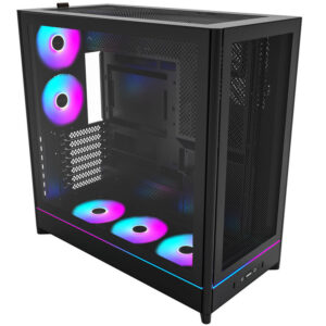 Montech Case HS01 PRO PC Mid tower, ATX, ARGB, Black 5x 120mm fans - Slika 1