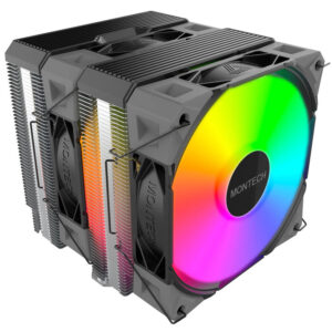 Montech NX600 ARGB CPU Cooler Black, Dual-tower, 120mm Height: 132.5mm - Slika 1