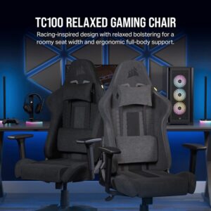Corsair TC100 Gaming ChairRelaxed, Fabric Black/Grey120kg - Slika 2