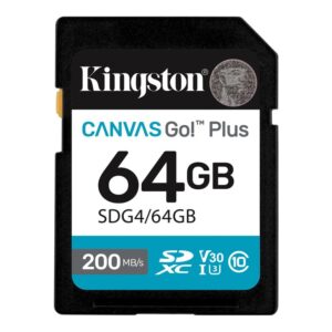 Kingston SD 64GB CanvasGoPlusSDXC,r/w:200/100MB/sDSLRs, mirrorless cameras, 4K video - Slika 1