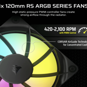 CORSAIR NAUTILUS 360 RS AIOLiquid CPU Cooler, Black,RS120LGA1851, LGA1700, AM5, AM4 - Slika 1