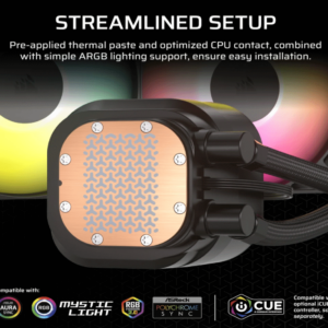 CORSAIR NAUTILUS 360 RS AIOLiquid CPU Cooler, Black,RS120LGA1851, LGA1700, AM5, AM4 - Slika 3