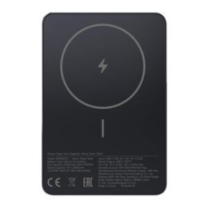 Xiaomi SuperSlim PB 5000 mAh crni USB-C x1, bežično punjenje - Slika 1