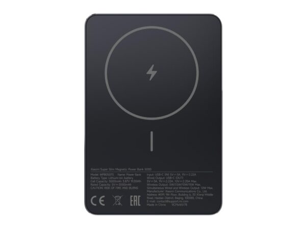 Xiaomi SuperSlim PB 5000 mAh crni USB-C x1