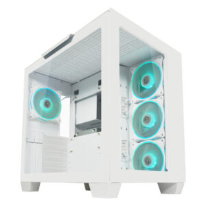LC-Power Case Gaming 807W Midi-ATX, white, HD Audio, 4x 120mm ARGB fan, 1x USB-C - Slika 1