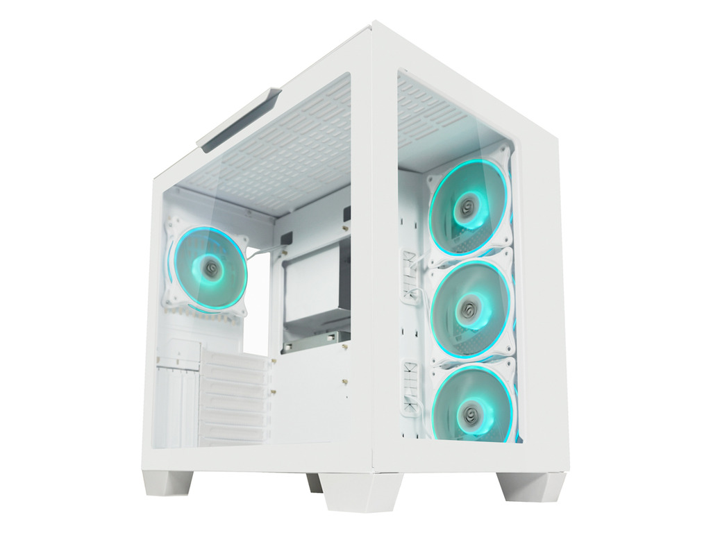 LC-Power Case Gaming 807W Midi-ATX, white, HD Audio, 4x 120mm ARGB fan, 1x USB-C