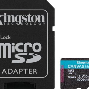Kingston microSD 64GBCanvasGoPlus, Gen4r/w:200MB/s/160MB/s,with adapter - Slika 1