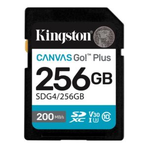Kingston SD 256GB CanvasGoPlusSDXC,r/w:200/160MB/sDSLRs, mirrorless cameras, 4K video - Slika 1