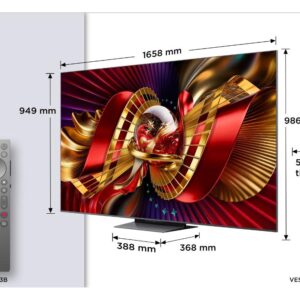 TCL 75"C8L 4K SQD-Mini LED;UHD 144Hz/288Hz FHD Google TV;B&O, 2584 zones, 5500 nits; Zeroborder - Slika 1