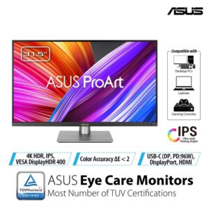 Asus 32" ProArt mon PA329CRV32",4K,IPS,350cd,60Hz,5ms,HDMIx2,DPx2,3xUSB 3.2.1xUSB Type-C 96W,Speak - Slika 1