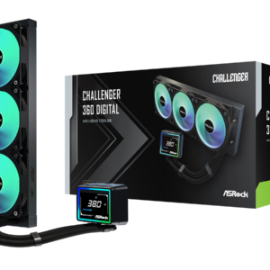 ASROCK 360 A-RGB LCD AIOLiquid Cooler, Challenger3" LCD, 1851, 1700, AM4, AM5 - Slika 1